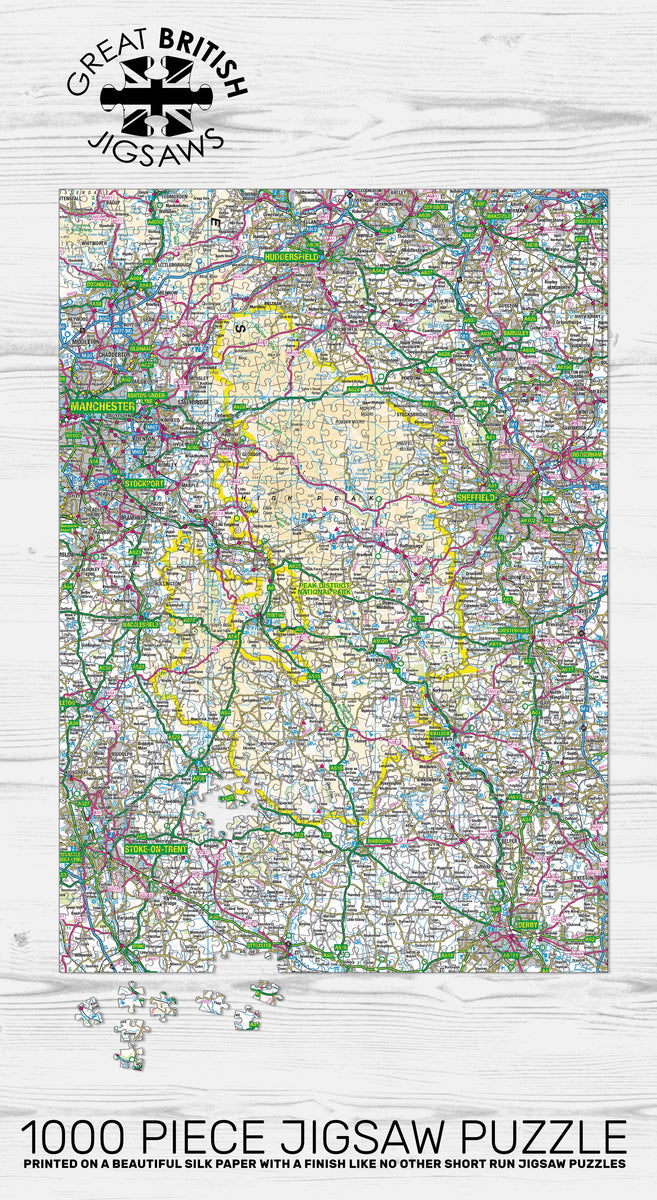 THE PEAK DISTRICT MAP - Pieceful Map Jigsaw Puzzle – Love & Best Wishes