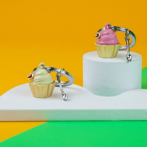 Meta[l]morphose® Gold Cupcake & Spoon Keyring