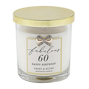 60th Birthday Candle - Peony & Blush