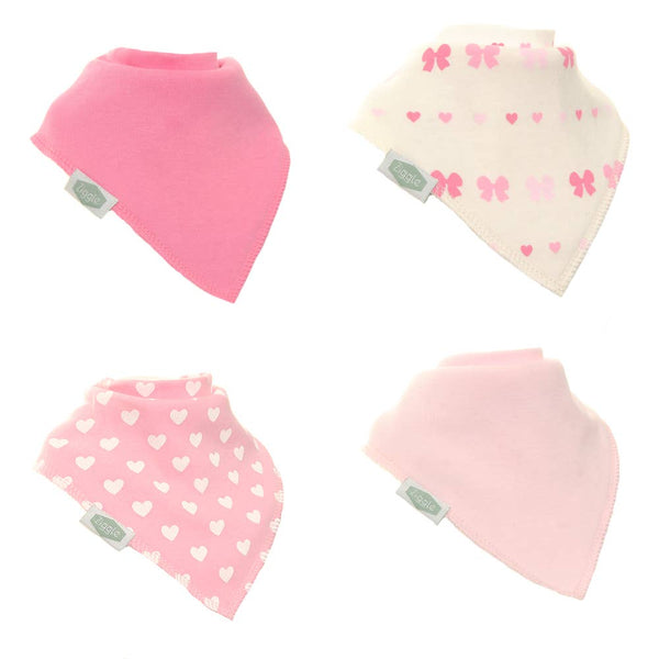 Hearts and Bows Bib Set