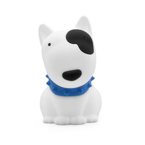 Dhink Medium Colour Changing LED Night Light | White Puppy with Black Spot & Blue Collar