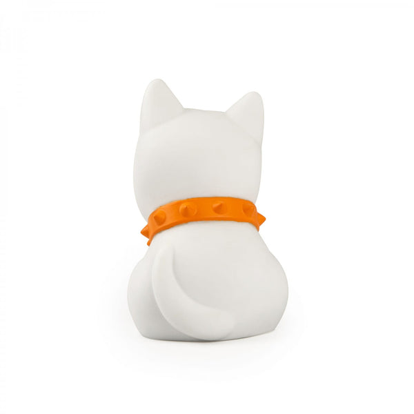 Dhink  | Mini Colour Changing LED Night Light | White Dog with Orange Patch