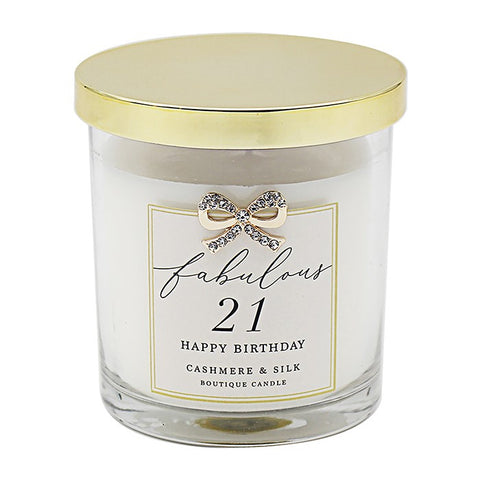 21st Birthday Candle - Cashmere and Silk