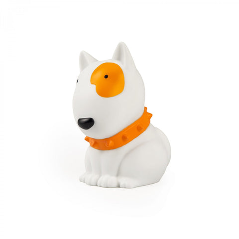 Dhink  | Mini Colour Changing LED Night Light | White Dog with Orange Patch