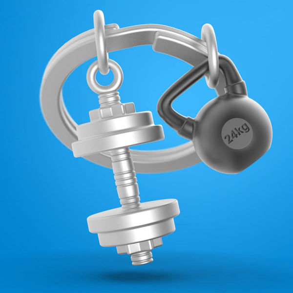 Meta[l]morphose® Dumbbell & Weights Gym Keyring