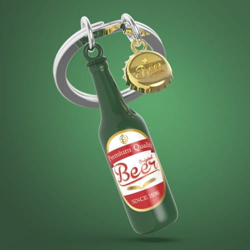 Meta[l]morphose® Green Beer Bottle Keyring