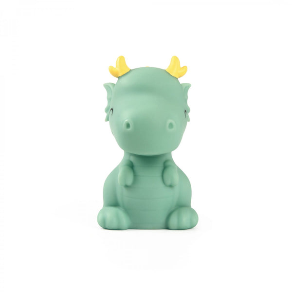 Dhink | Mini Colour Changing LED Night Light | Green Dragon with Yellow Horns.