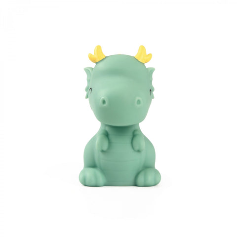 Dhink | Mini Colour Changing LED Night Light | Green Dragon with Yellow Horns.