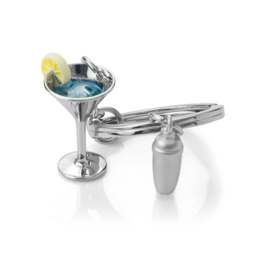 Meta[l]morphose® Silver Cocktail Glass & Shaker Keyring
