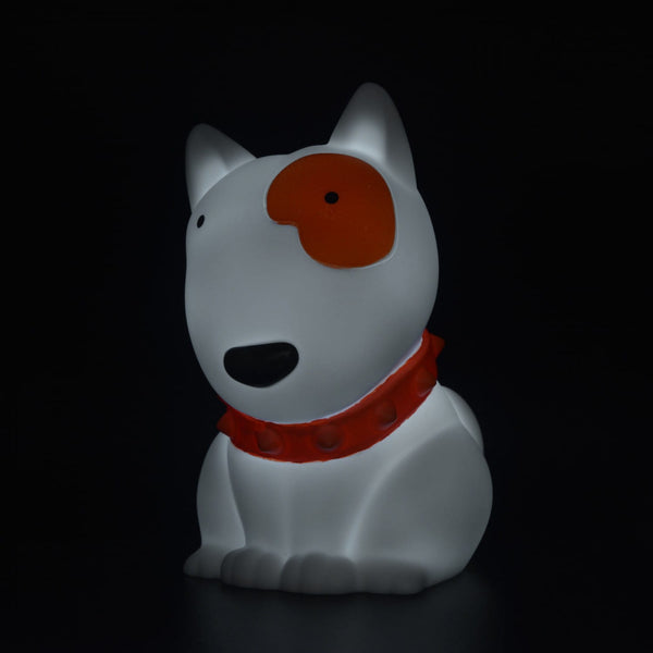 Dhink  | Mini Colour Changing LED Night Light | White Dog with Orange Patch