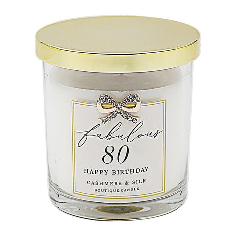 80th Birthday Candle - Cashmere & Silk
