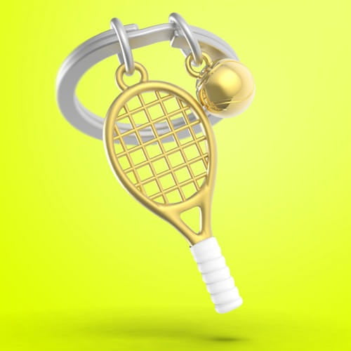 Meta[l]morphose® Gold Tennis Racket & Ball Keyring