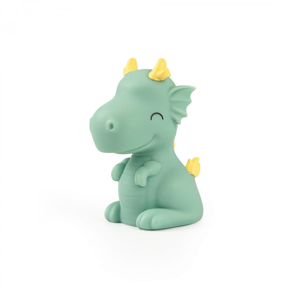 Dhink | Mini Colour Changing LED Night Light | Green Dragon with Yellow Horns.