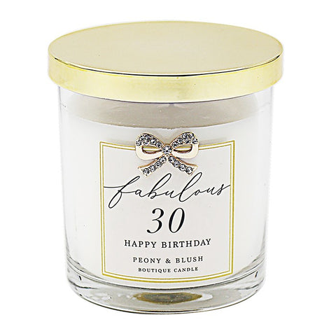 30th Birthday Candle - Peony & Blush