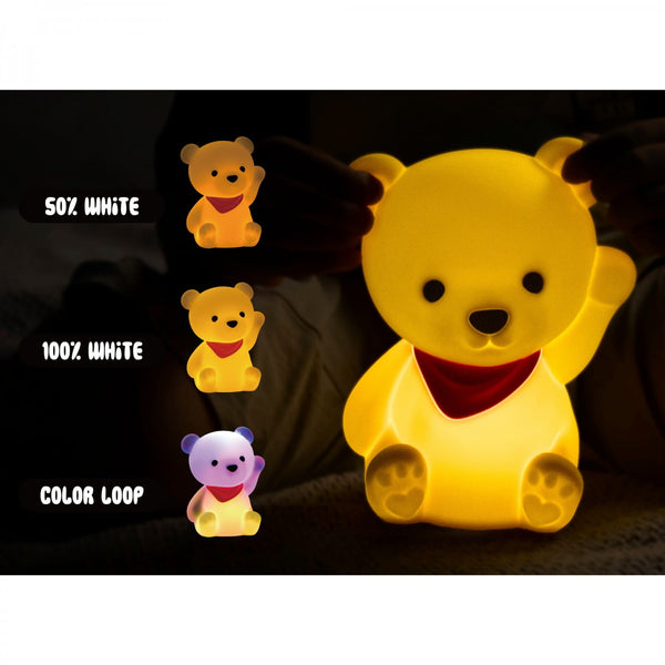 Dhink Medium Colour Changing LED Night Light | Yellow Teddy Bear with Orange Scarf