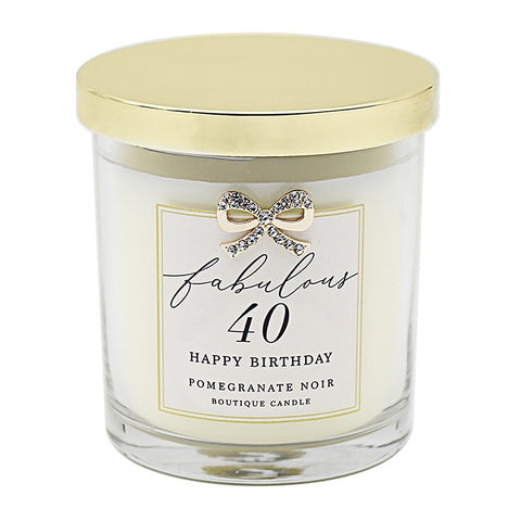 40th Birthday Candle - Pomegranate Noir