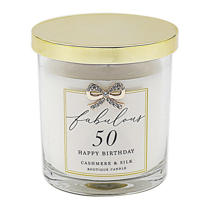 50th  Birthday Candle - Cashmere & Silk