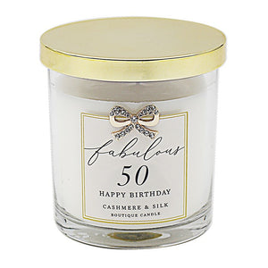 50th  Birthday Candle - Cashmere & Silk