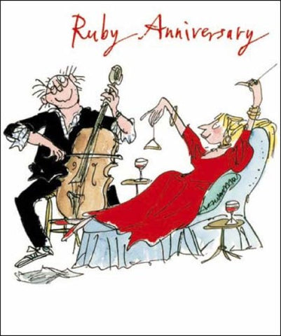 Quentin Blake Ruby Anniversary Greeting Card
