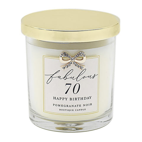 70th Birthday Candle - Pomegranate Noir