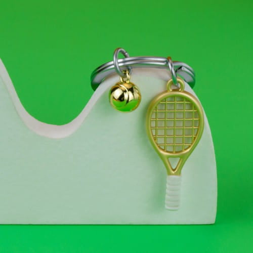 Meta[l]morphose® Gold Tennis Racket & Ball Keyring