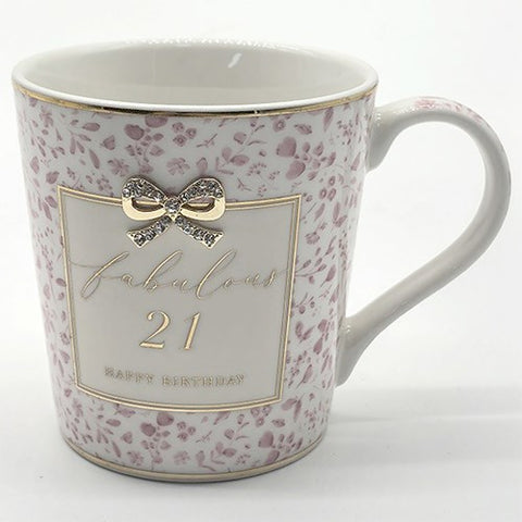 Hearts Design 21st Birthday Mug