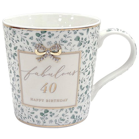 Hearts Design 40th Birthday Mug