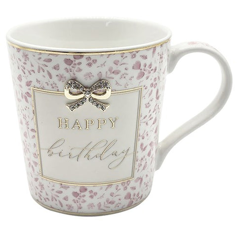 Hearts Design Happy Birthday Mug