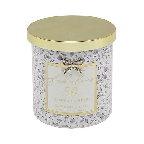 Heart Design Candle 50th Birthday