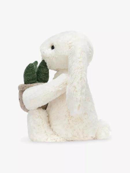 Cream Bunny with Plant