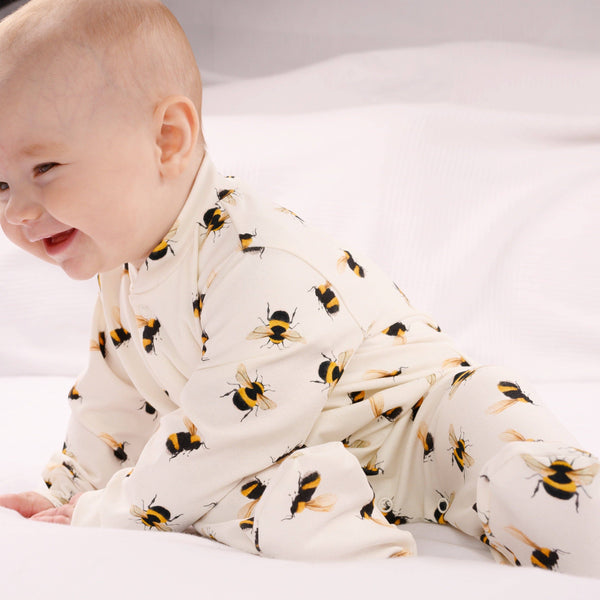 Unisex Baby Cotton Sleepsuit (Onesie) – Bee Print