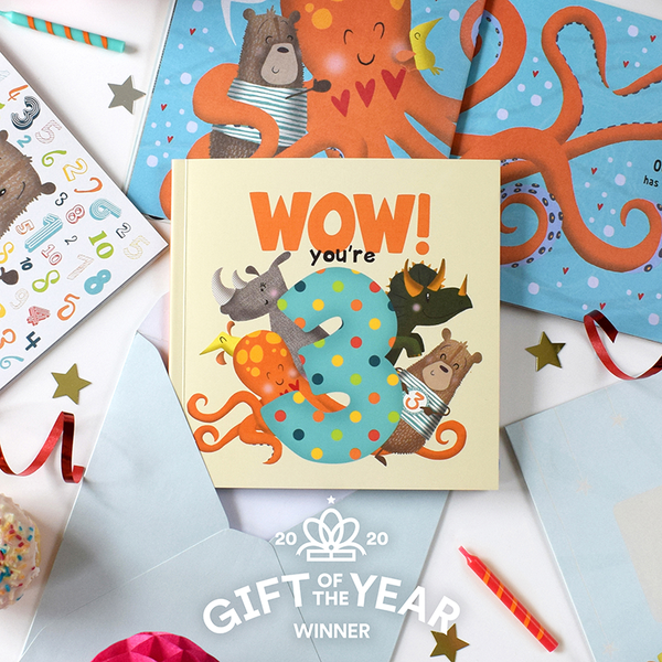 Wow! You're 3 | Age Cards | Age Birthday Cards | Age 3