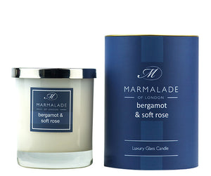 Bergamot & Soft Rose Large Glass Candle