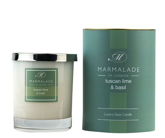 Tuscan Lime & Basil Large Glass Candle