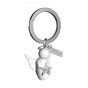 Meta[l]morphose® White Angel With Silver Star Keyring