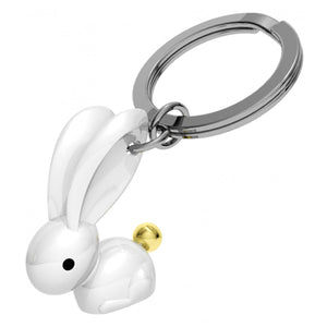 Meta[l]morphose® White Bunny With Gold Tail Keyring