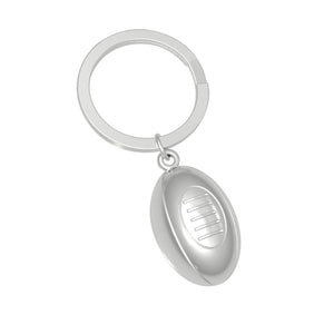 Meta[l]morphose® Silver Rugby Ball Keyring