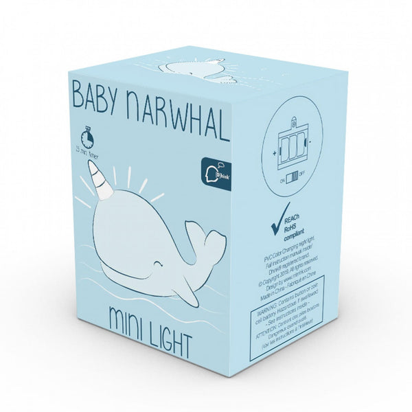 Dhink Mini Colour Changing Pastel Blue Narwhal Night Light